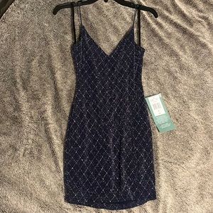 Navy blue sparkly dress